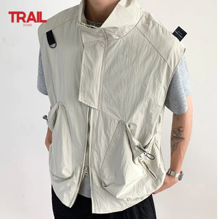 Áo vest nam Trail Echo mùa hè mới của Nhật Bản retro chức năng màu trơn không tay áo