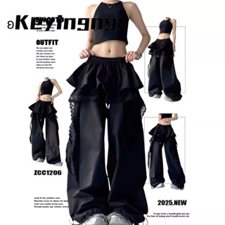 Keyingng Quần lót thiết kế váy nhiều lớp dành cho nữ có viền ren cho mùa thu đông