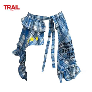 Trail Echo Phụ kiện nam Mùa hè mới phong cách retro Hàn Quốc rèm mông kẻ sọc cotton