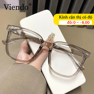  Gọng kính cận có độ nữ nam vuông Viendo chống ánh sáng xanh tia uv thời trang mắt kính đổi màu khi ra nắng nhựa kính mát -0.5 -1.0 -1.5 -2.0 -2.5 -3.0 -3.5 -4.0 -4.5 -5.0 -5.5 -6.0 