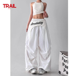 Trail Echo Unisex Giản Dị Quần Mùa Hè Mới Hàn Quốc Retro Phụ Kiện Tất Cả Phù Hợp Quần Thẳng