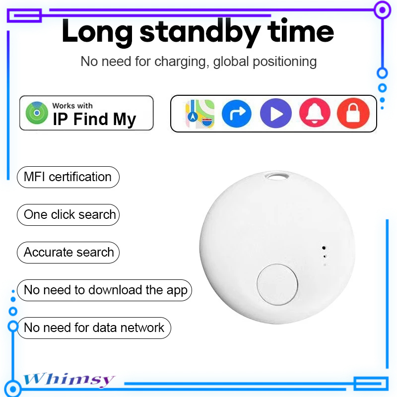 Whimsy - Thiết bị định vị GPS định vị chính xác trẻ em thú cưng Ôto Xe máy Smart Tag IP chỉ hỗ trợ i