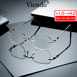 Kính Mắt Đọc Sách Nam Nữ VIENDO Kính Viễn Thị Đa Giác Chống Ánh Sáng Xanh Tia UV Cho Người Cao Tuổi Thời Trang +1.0/+1.5/+2.0/+2.5/ +3.0/+3.5/+4.0