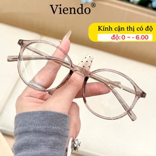 Kính Giả Cận Nam Nữ VIENDO Mắt Kính  Tròn TR90 Chống Ánh Sáng Xanh Tia UV Đổi Màu Khi Ra Nắng Thời Trang -1.0/-2.0/-3.0/-4.0/-5.0/-6.0