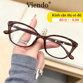 Kính Giả Cận Nam Nữ VIENDO Mặt Kính Mắt Mèo Chông Tia UV Ánh Sáng Xanh Đổi Màu Khi Ra Nắng Thời Trang -1.0/-2.0/-3.0/-4.0/-5.0/-6.0