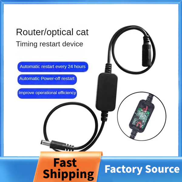 Bộ định tuyến khởi động lại tự động 24 giờ Bộ định tuyến Modem sợi định tuyến DC Power Manager 1 CÁI Đen