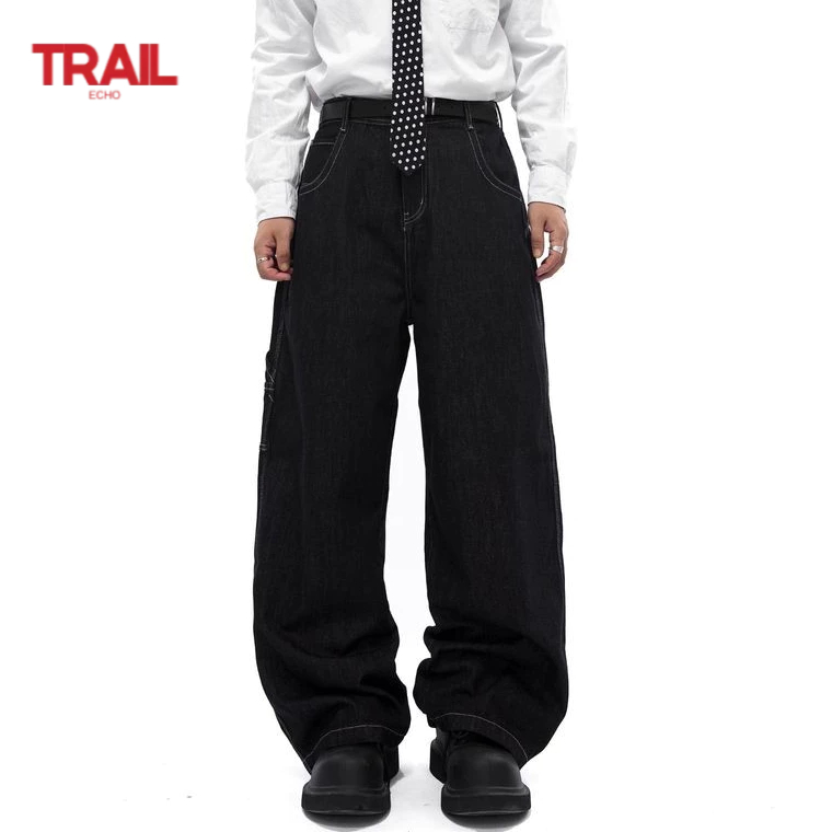 Quần Jean Trail Echo Unisex Retro Phù Hợp Mặc Quần Thẳng