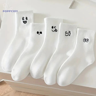 🐾POP Đôi Vớ Cổ Trung Họa Tiết Biểu Cảm Hoạt Hình Dễ Thương Dành Cho Nữ（Phong cách ngẫu nhiên）1 cặp