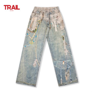 Quần Jean Trail Echo Unisex Mới, In Kỹ Thuật Số 3D Phù Hợp Mùa Hè