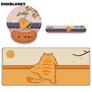  DIGIBLUSKY Bộ Miếng Lót Chuột + Đệm Cổ Tay + Bàn Phím Hình Hoa Cúc Màu Hồng Xinh Xắn Tiện Dụng 