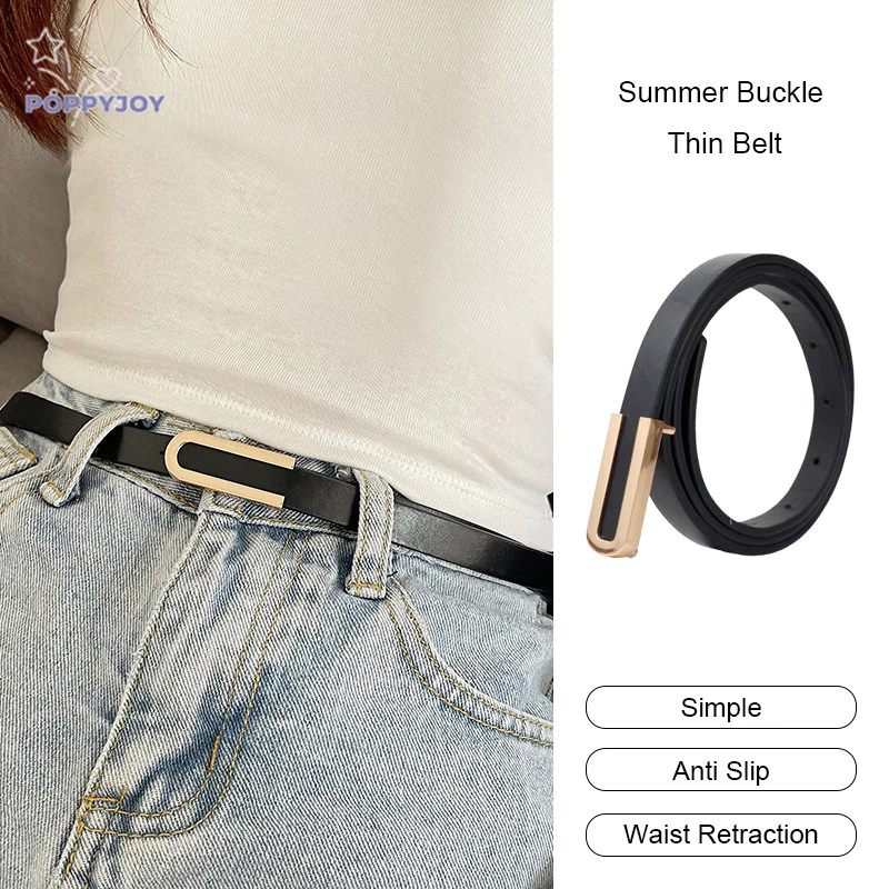 🐾POP Thắt lưng da nữ bản nhỏ Mely Fashion da PU cao cấp khóa kim loại sang trọng dễ mix match phối đ