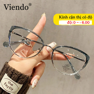  Gọng Kính Giả Cận Nữ VIENDO Mặt Kính Mắt Mèo Chông Tia UV Ánh Sáng Xanh Đổi Màu Khi Ra Nắng Thời Trang  -1.0 -2.0 -3.0 -4.0 -5.0 -6.0 