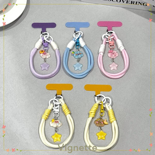 [Vignette] - COD Dây đeo điện thoại bện có mặt hình đám mây và ngôi sao dễ thương