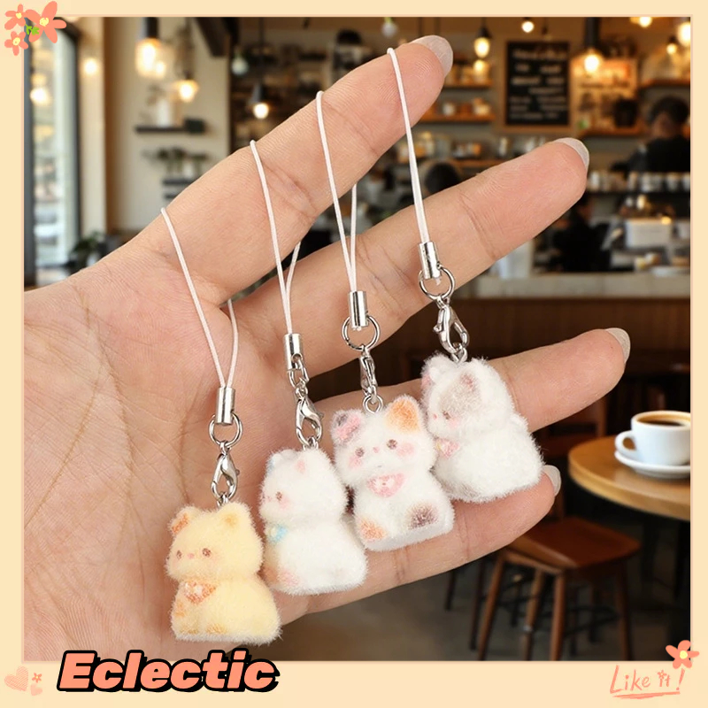 - Eclectic - Dây đeo điện thoại di động hình mèo 3D hoạt hình dễ thương