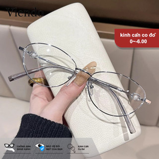  Gọng Kính Giả Cận Nữ VIENDO Mặt Kính nhỏ Kính Mát kim loại Chông Tia UV Ánh Sáng Xanh Đổi Màu Khi Ra Nắng Thời Trang  -1.0 -2.0 -3.0 -4.0 -5.0 -6.0 