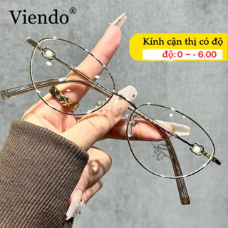 Gọng Kính Giả Cận Nữ VIENDO Mặt Kính nhỏ Kính Mát kim loại Chông Tia UV Ánh Sáng Xanh Đổi Màu Khi Ra Nắng Thời Trang  -1.0/-2.0/-3.0/-4.0/-5.0/-6.0