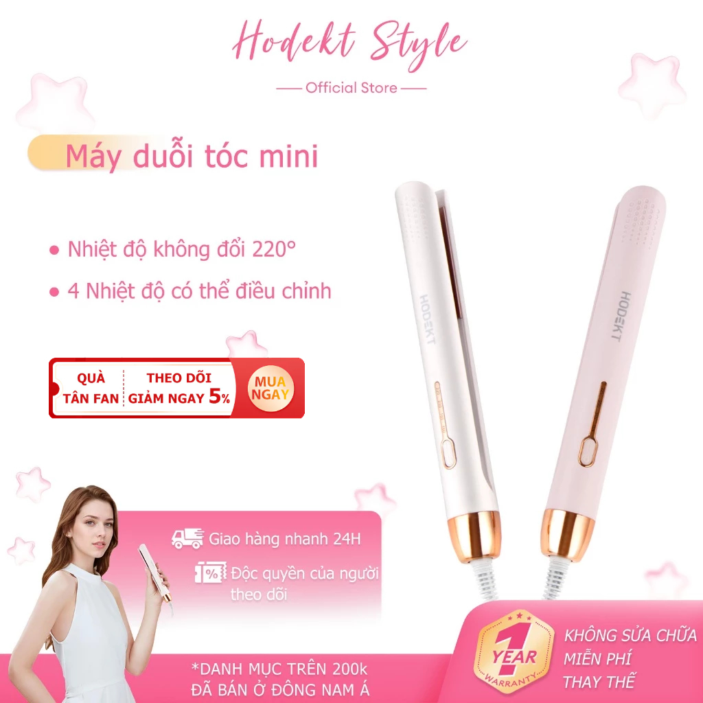 Máy Duỗi Tóc Mini HODEKT Máy ép tóc là tóc bằng sắt phẳng Dụng Cụ Tạo Kiểu Làm Đẹp Là Thẳng Tóc đẹp 