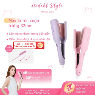  Máy Uốn Tóc Sóng Nước Sóng Trứng HODEKT 32mm Chất Liệu Gốm Sứ Ceramic Cao Cấp Ion Âm 4 Chế Độ Nhiệt 