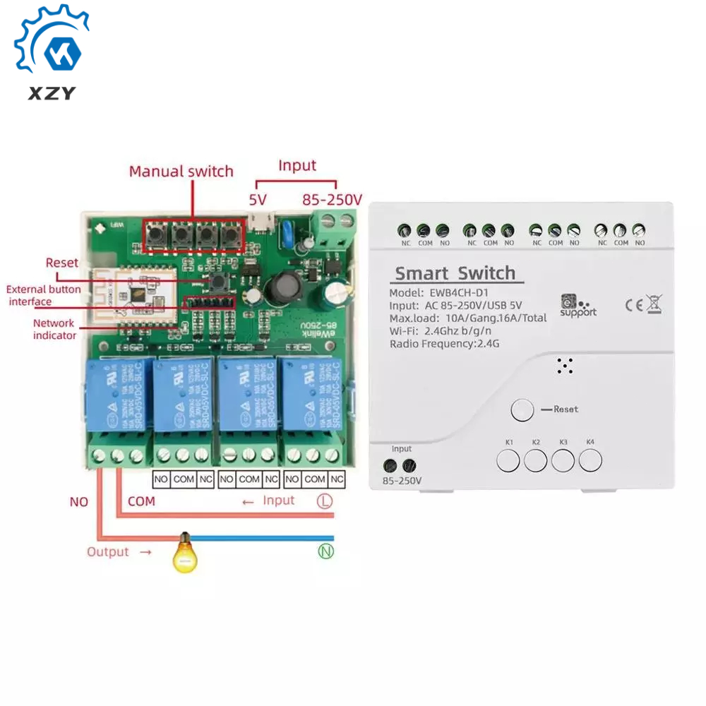 EWeLink Smart Wifi Bluetooth Relay Module Bật Tắt Bộ Điều Khiển 1 / 2 / 4CH 5V 12V 32V 220V 2.4G Côn