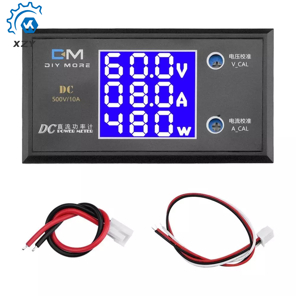 LCD Kỹ Thuật Số Vôn Kế Ampe Kế Wattmeter Điện Áp Dòng Điện Đồng Hồ Đo Vôn Máy Đo Màn Hình 12V 24V 48