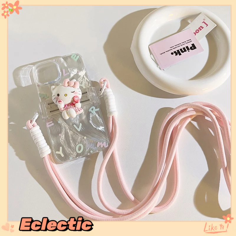 - Eclectic - Kẹp điện thoại 3D Sanrio dễ thương Phim hoạt hình dệt Dây đeo điện thoại Dây dài