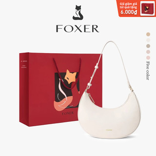  Foxer Túi đeo chéo nữ phong cách Hàn Quốc hình bánh bao túi nách thời trang dây kéo túi xách 