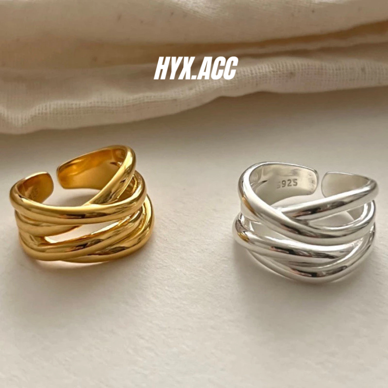 Nhẫn Nữ Đơn Giản Không Đều Dây Đeo Chéo Phong Cách Hàn Quốc