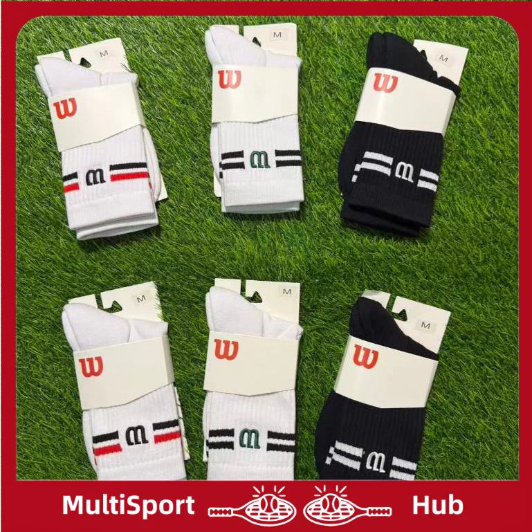 Tất Tennis Wilson thể thao thời trang, thoáng khí, đáy thêu