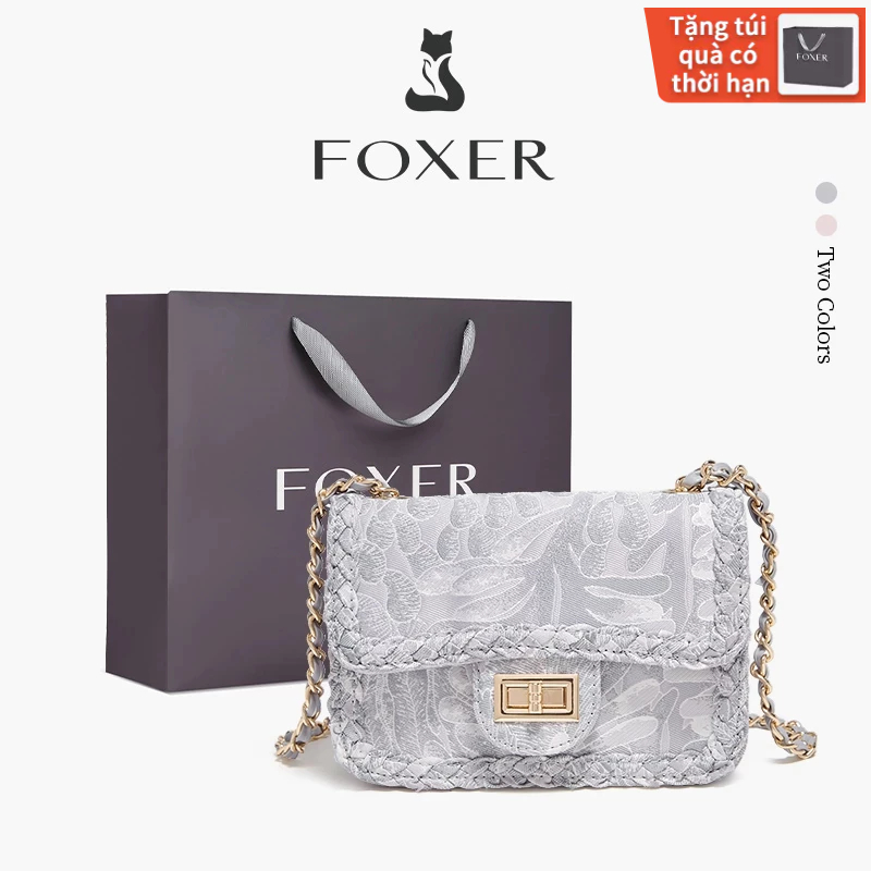 FOXER Túi Xách Nữ Thời Trang Da Bò Đeo Vai Cao Cấp