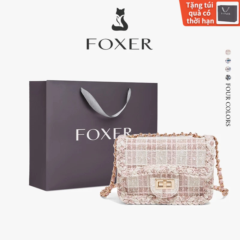 FOXER Túi Đeo Vai Nữ Dây Xích Nắp Nhỏ Thời Trang