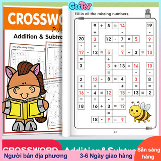 GeeToy 32/64 trang Bài tập trò chơi điền số, rèn luyện khả năng tính toán, đồ chơi giáo dục toán học cho trẻ em