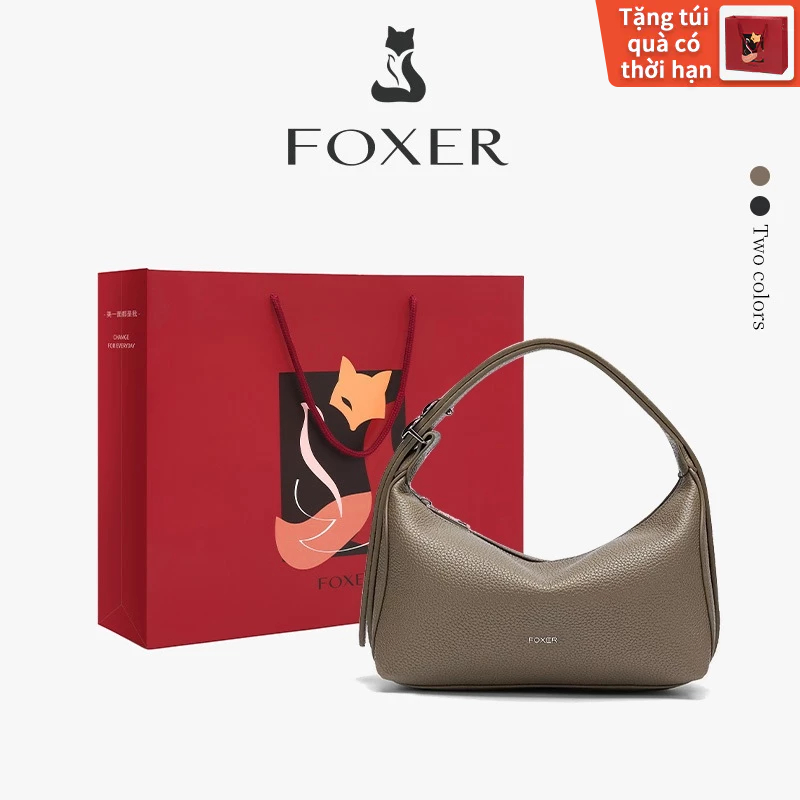 FOXER Túi đeo chéo thời trang Túi xách phong cách đơn giản Da PU dành cho nữ Quà tặng