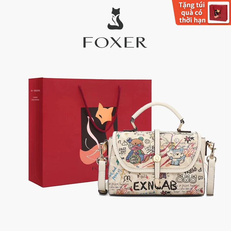 FOXER Túi xách thời trang nữ kiểu graffiti - nhỏ gọn và đa năng