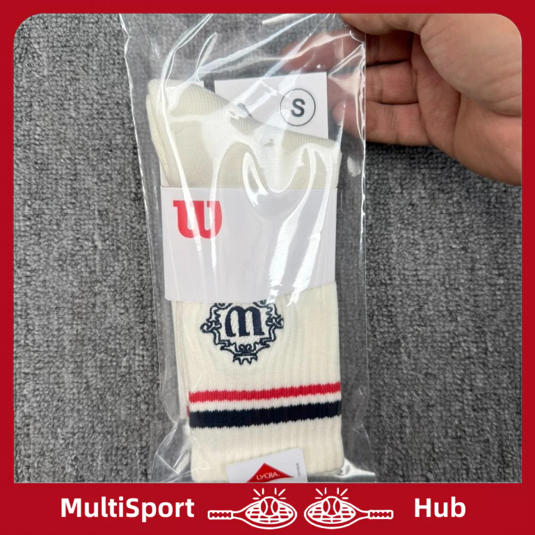 Tất Tennis thêu thấm mồ hôi Wilson Pure Cotton
