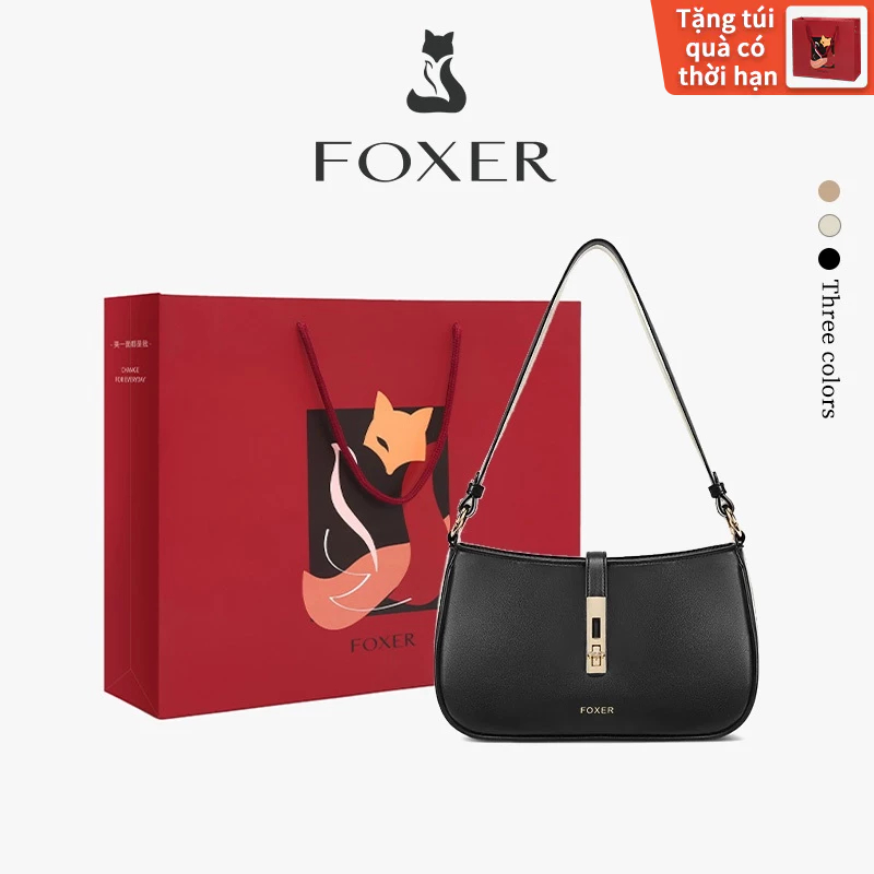 FOXER Túi Xách Thời Trang Nữ Thiết Kế Đơn Giản Và Cổ Điển Túi Đeo Vai Túi Xách Tay