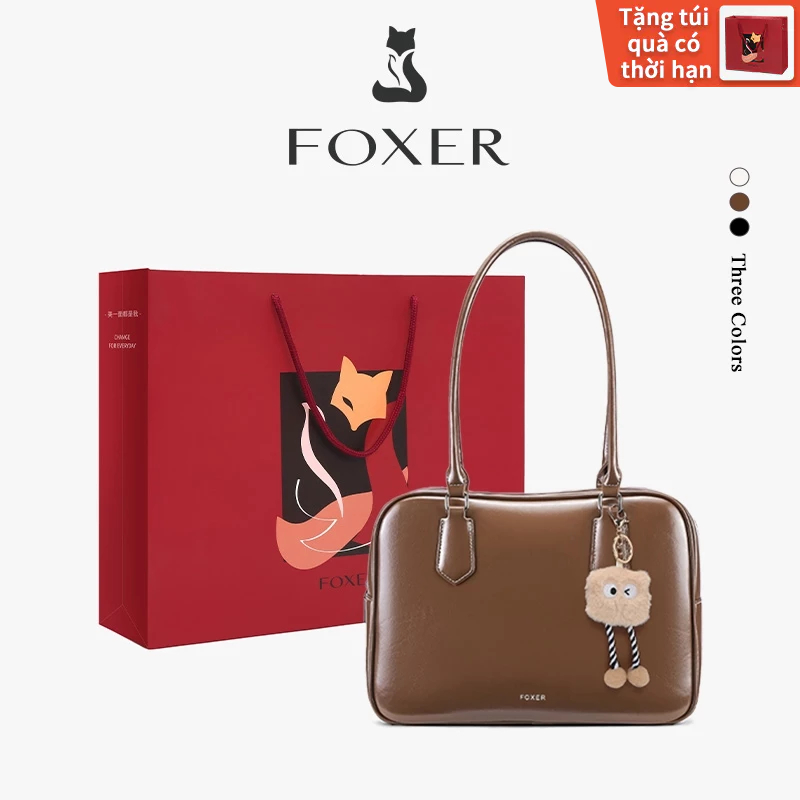 FOXER Túi Xách Nữ Hình Vuông Da Pu Cao Cấp Thoải Mái Sang Trọng
