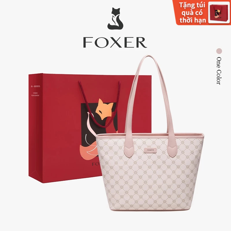FOXER Túi Xách Nữ Túi Tote Thời Trang Túi Khóa Kéo Dung Tích Lớn Kiểu Dáng Màu Hồng Dễ Thương
