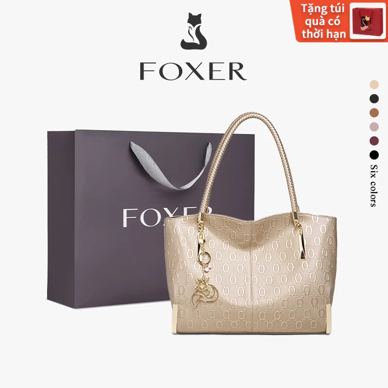 FOXER Túi Tote Nữ Màu Vàng Thời Trang Thanh Lịch Hàn Quốc