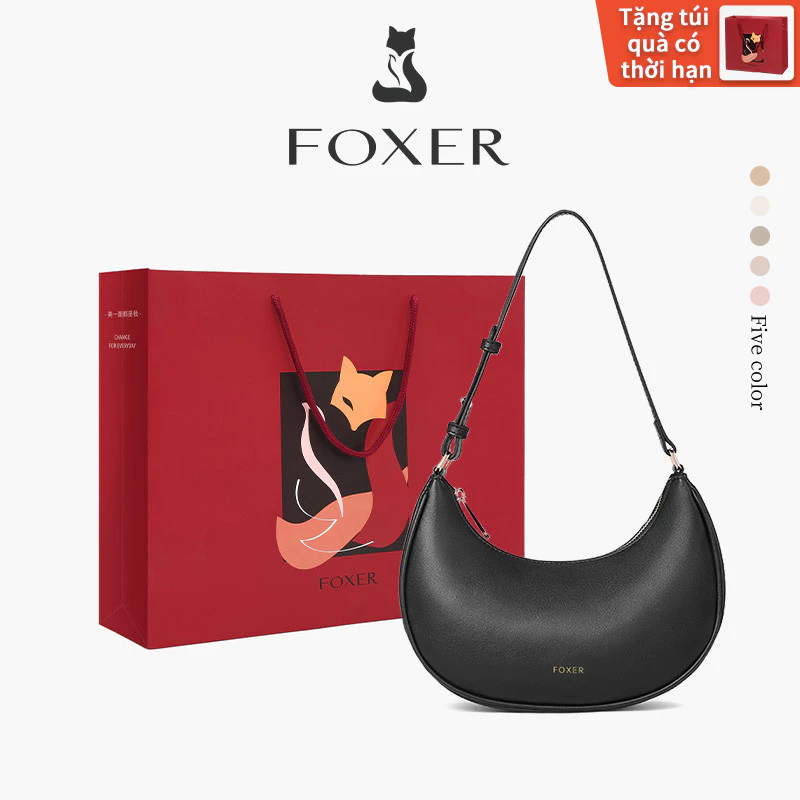 FOXER Túi Đeo Vai Nữ Lưỡi Liềm Thời Trang Hàn Quốc