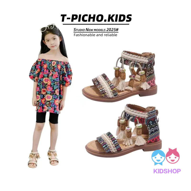 Giày Sandal Nữ Phong Cách Mới Mùa Hè / Giày Tua Rua Đế Mềm Bohemian