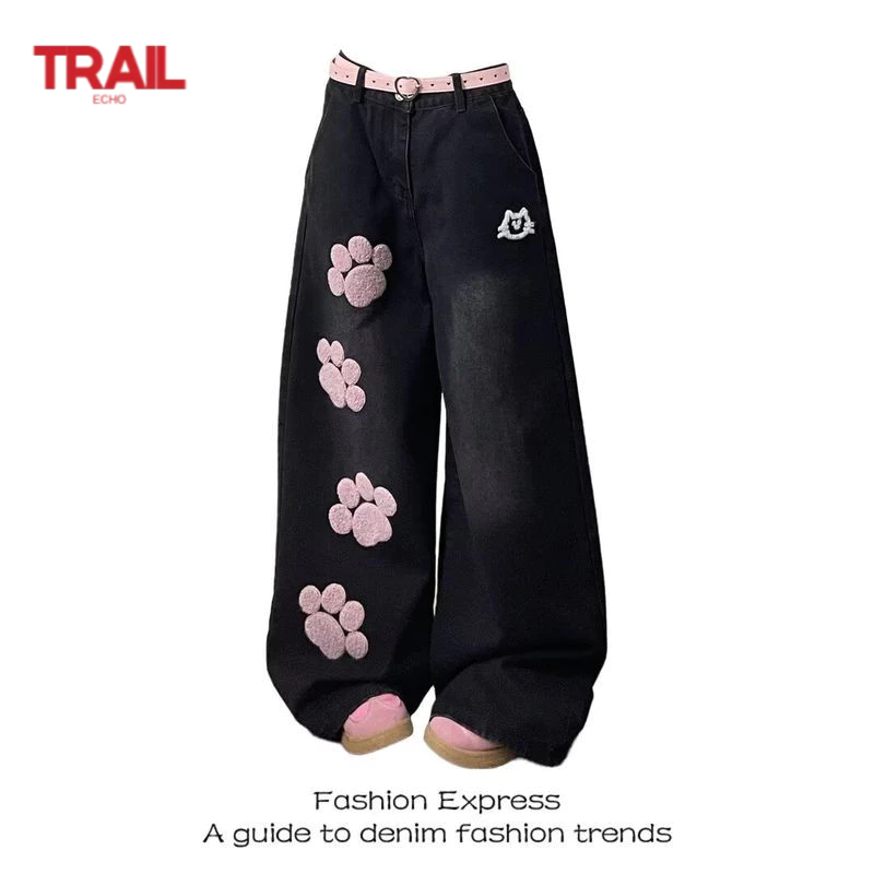 Quần jean nam nữ hình in đường phố - Trail Echo