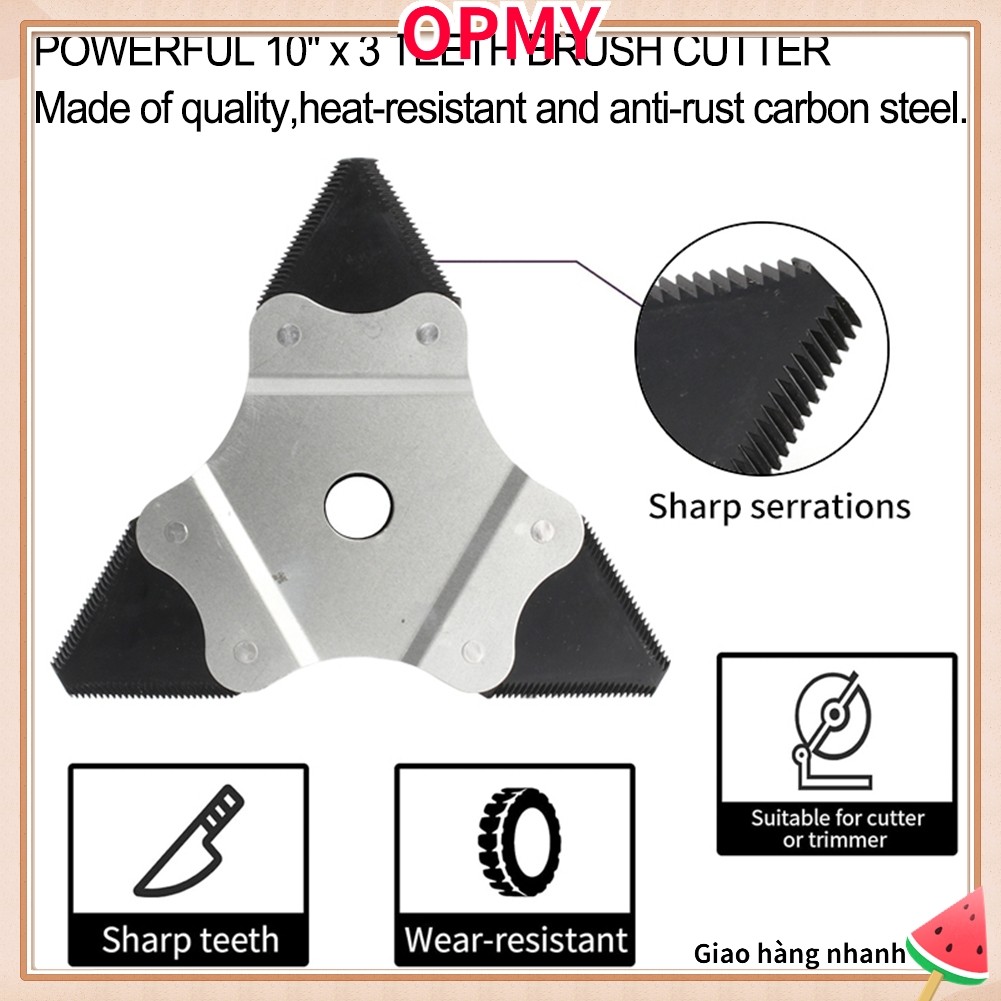 【OPMY Fast】Brush Cutter Blade 3 Teeth Carbon Steel Lawn Mower Accessories Garden Tool