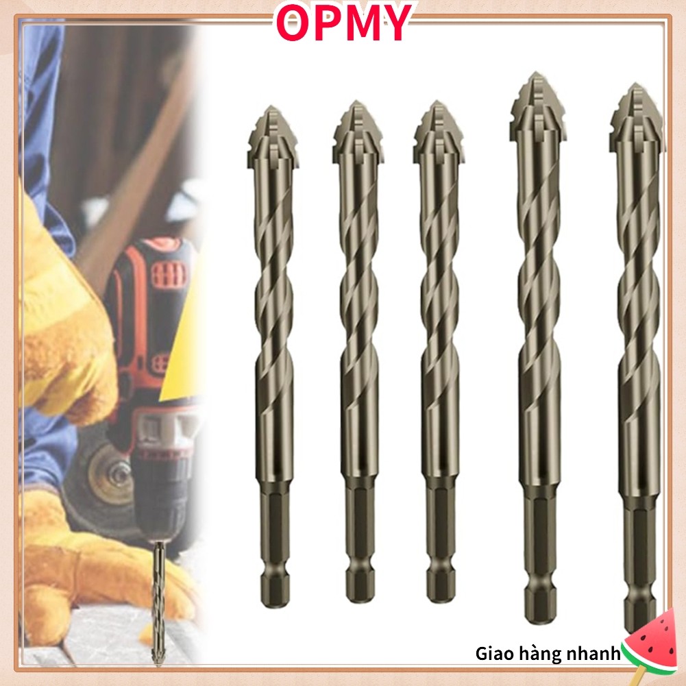 【OPMY Fast】5pcs Four-Flute Eccentric Drill Drilling Glass Tile Punching Triangle Drill bit
