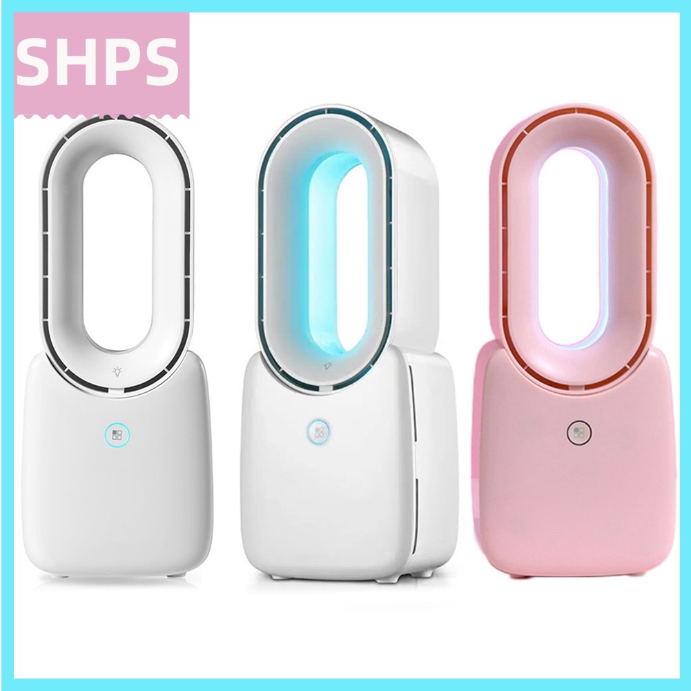 【Giao dịch nhanh】Bladeless Fan LED Display Portable Silent Cooling Fan for Bedroom, Home, Office