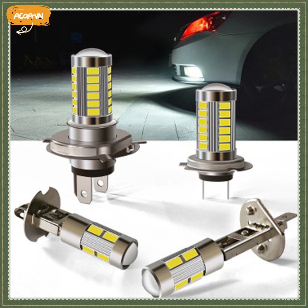 [ACOA] 1 Đèn Pha LED Xe Máy Ô Tô Đèn Sương Mù LED 33SMD H4 H7 H1 H3 Siêu Sáng