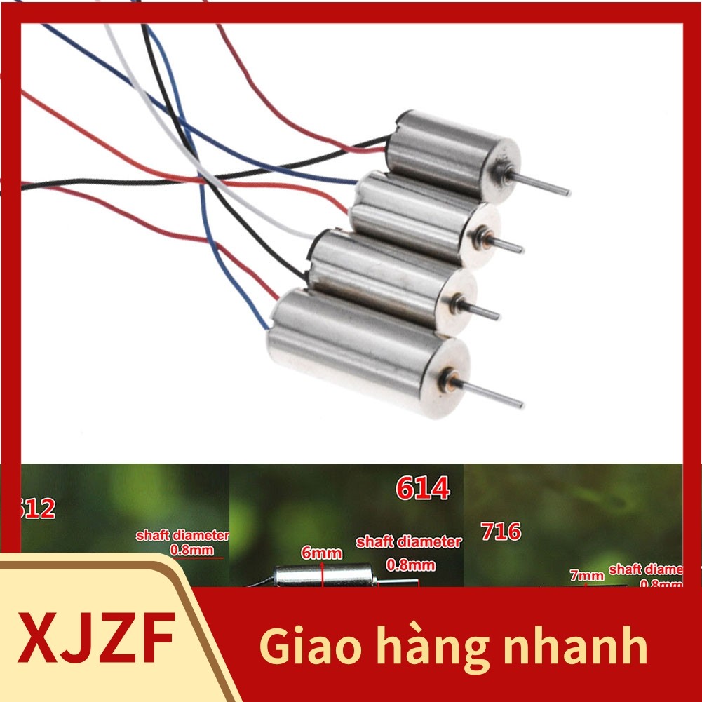 <Chất lượng tuyệt vời>DC3.7V 40000-50000rpm 612 614 716 Hollow Cup Motor Coreless Motor for RC HM