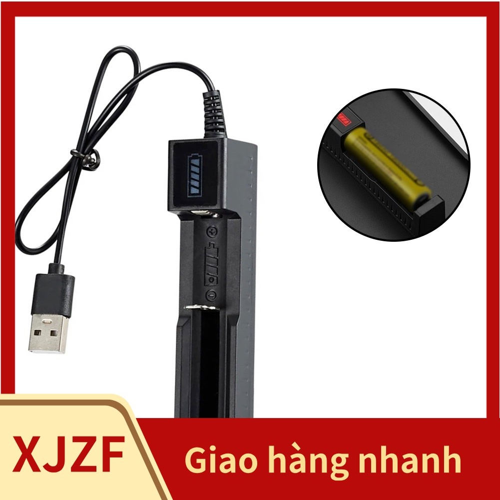 <Chất lượng tuyệt vời>Slot USB Smart Battery Charger for 14500 18500 10400 18350 3.7V Lithium Batter
