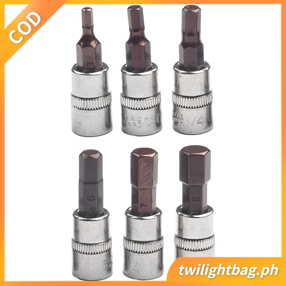 3 Đầu Lục Giác Tua Vít Bit 1 / 4 Inch Ổ Cắm Dụng Cụ Cầm Tay H3 H4 H5 H6 H7 H8