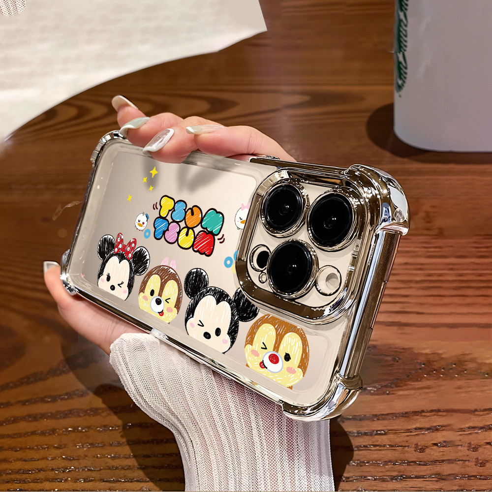 Dành Cho OPPO F19 F19s F21 F25 Pro F23 Find X3 X5 Lite X7 Ultra X8 Pro Mạ Túi Khí Dễ Thương Chuột Mi