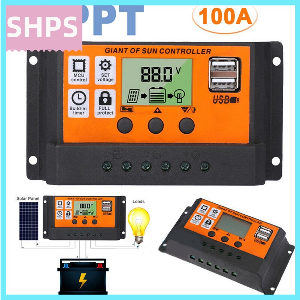 <Chất lượng tuyệt vời>MPPT for PWM Solar Charge Controller Solar Panel Battery Regulator Dual USB Po